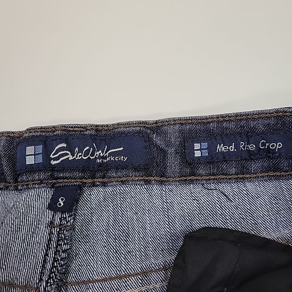 Gloria Vanderbilt Amanda Med Rise Crop Jeans Women Size 8 Blue Straight Crop Den - Picture 3 of 16